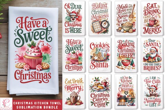 Christmas Kitchen Towel Sublimation