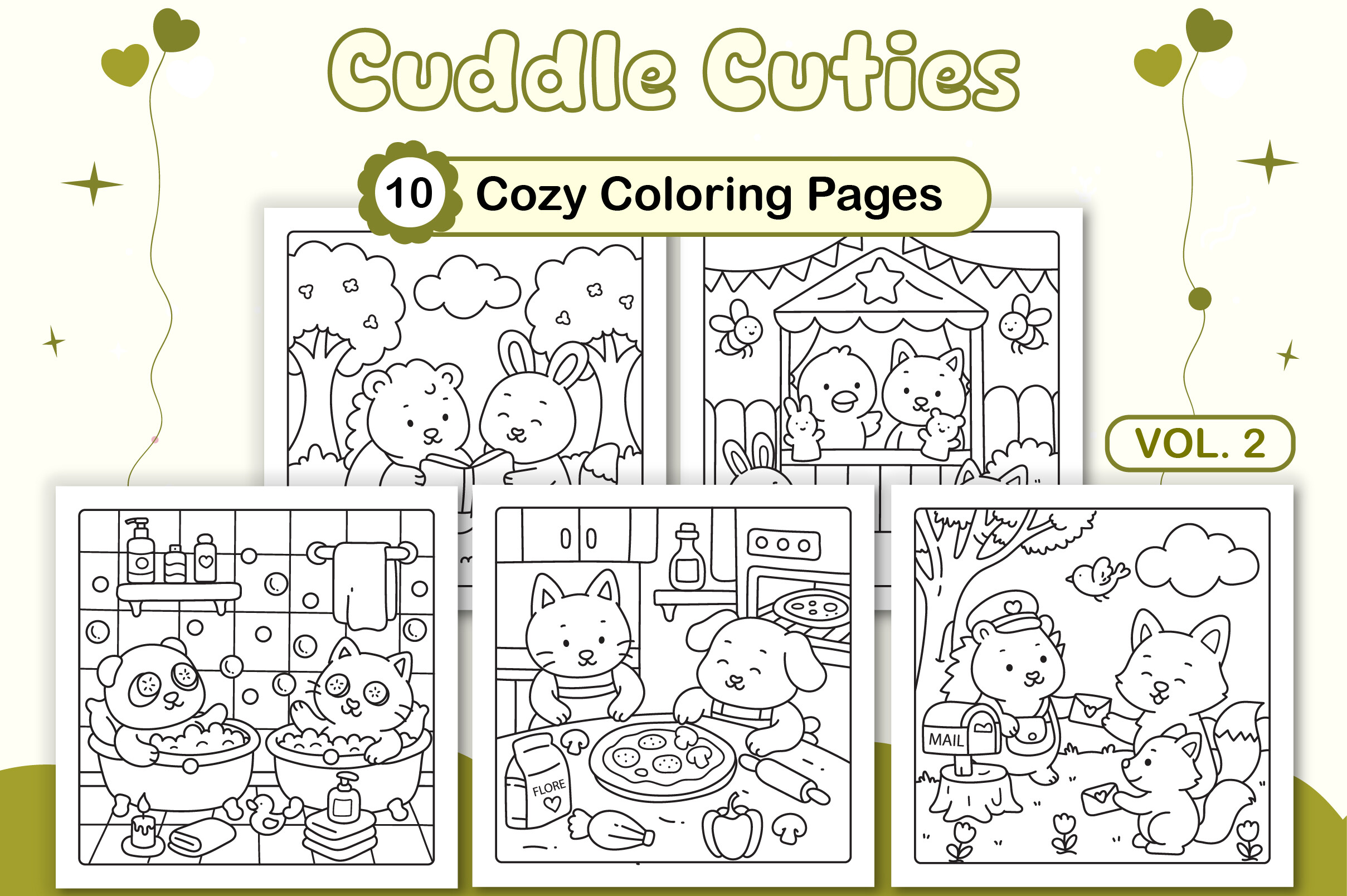 Cuddle Cuties Cozy Coloring Pages Vol. 2