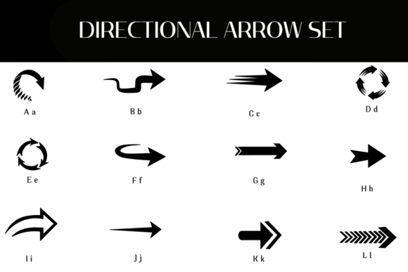 Directional Arrow Set Font - Preview 1