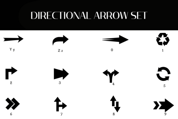 Directional Arrow Set Font - Preview 3