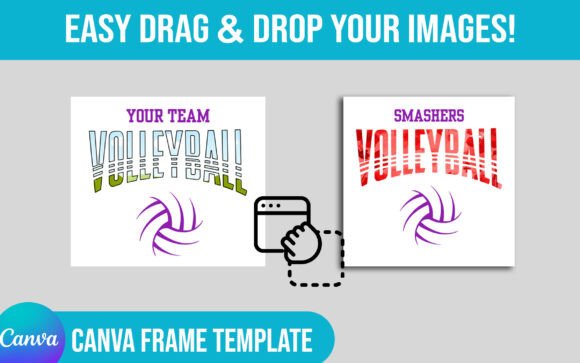 Editable Volleyball Canva Frame Template