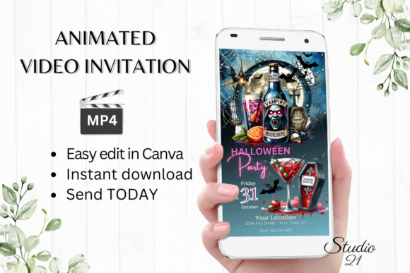 Electronic Halloween Party Invite