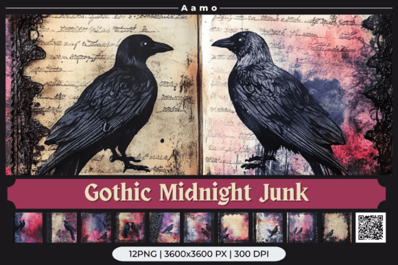 Gothic Midnight Junk Journal Paper