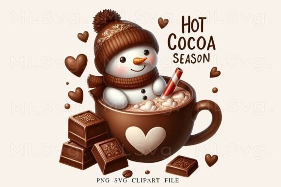 Hot Cocoa Season PNG Clipart Graphic Print Templates By MLStudio