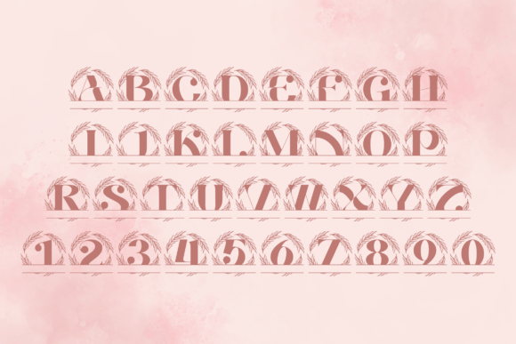Imperia Crest Split Monogram Font PNG with transparent background - Preview 3