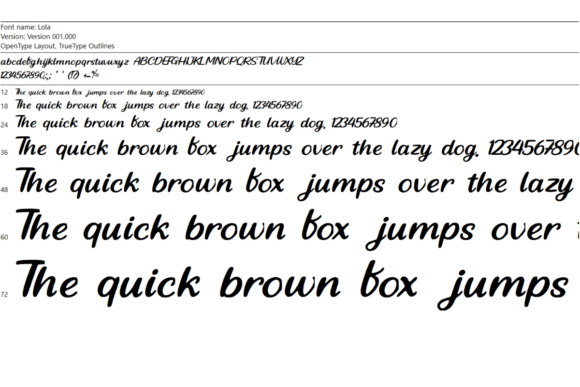 Lola Font PNG with transparent background - Preview 1