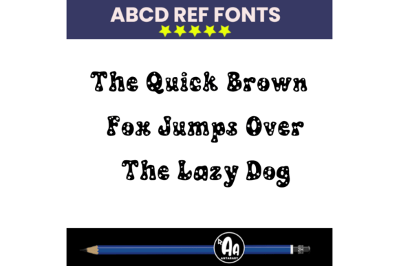 Retro Groovy Stars Font PNG with transparent background - Preview 1