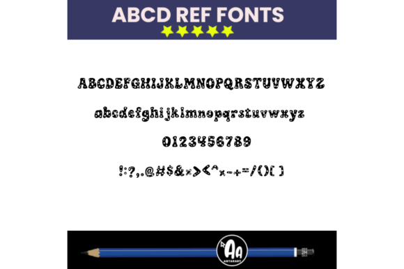 Retro Groovy Stars Font PNG with transparent background - Preview 2