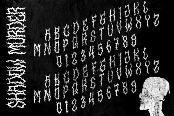Shadow Murder Font PNG with transparent background - Preview 3