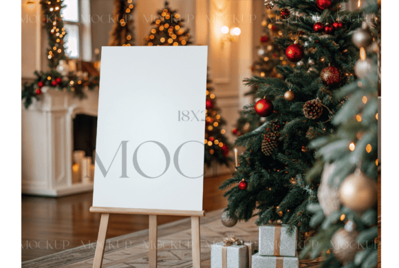 Vertical Christmas Sign Mockup 24x36
