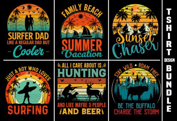Vintage Retro T-Shirt Design Bundle