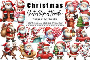 Whimsical Christmas Santa Clipart Bundle Graphic by CitraGraphics ...