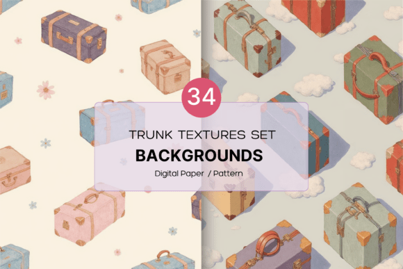Vintage suitcase backgrounds Illustration Fonds d'Écran Par Cosmically Created