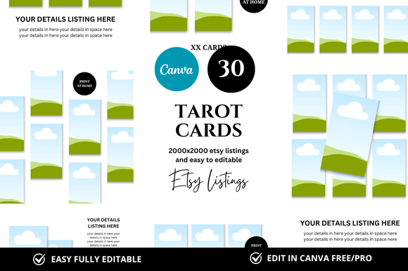 30 Tarot Cards Etsy Listings Mockup