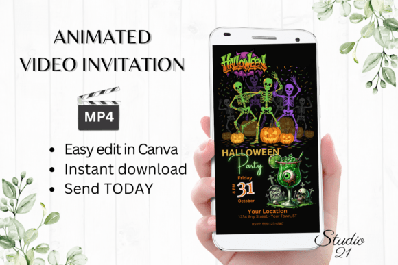 Animated Halloween Party Invite