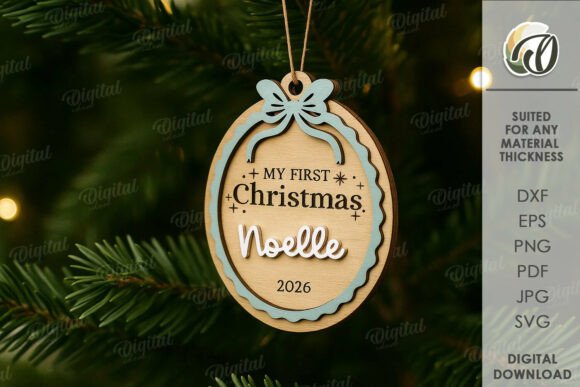 Baby’s First Christmas Decor Laser Cut laser cut file