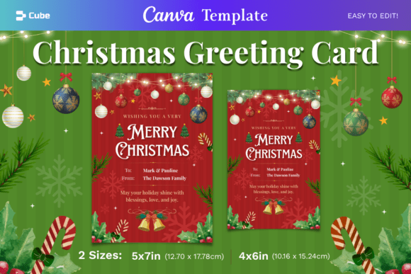 Christmas Greeting Card Canva Template