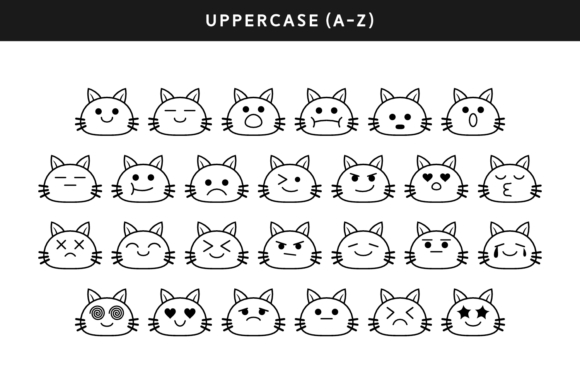 Cute Catty Font PNG with transparent background - Preview 3