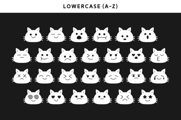 Cute Catty Font PNG with transparent background - Preview 4