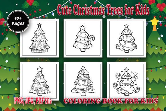 Cute Christmas Tree Coloring Book