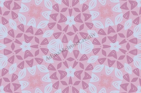 Dusty Rose Geometric Floral Pattern