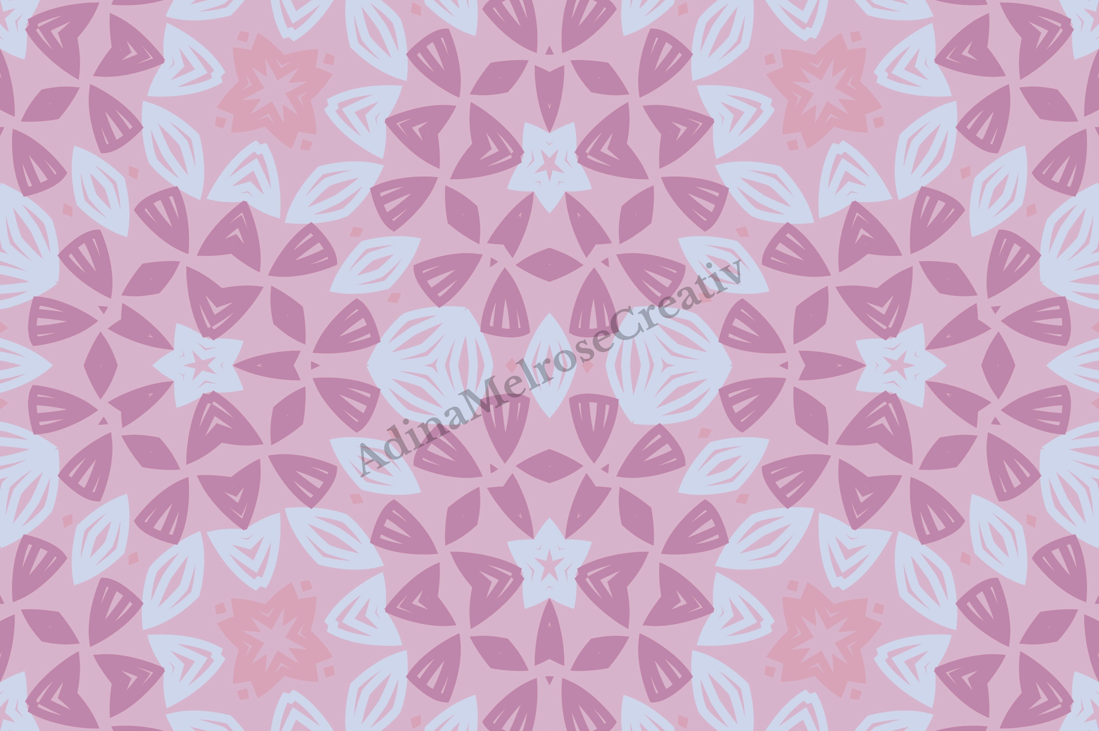 Dusty Rose Geometric Floral Pattern