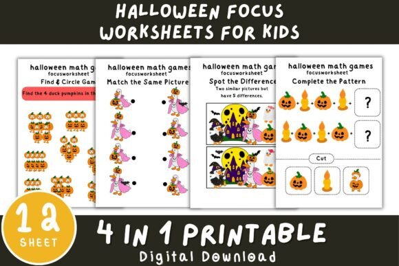 Halloween Focus Worksheets for Kids