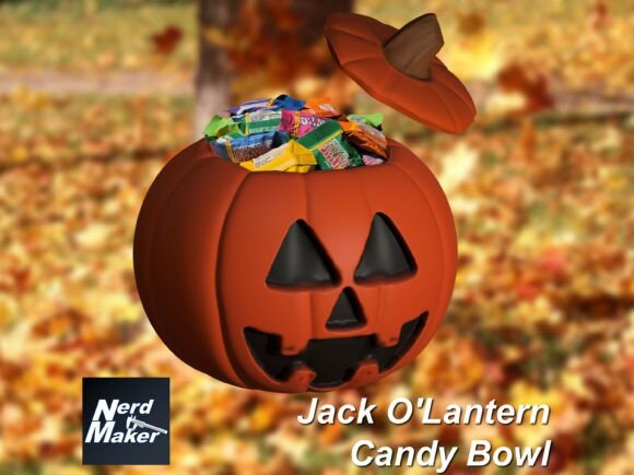 Jack O Lantern Pumpkin STL 3D Print Model – Halloween Pumpkin with Curled Stem - Image 12