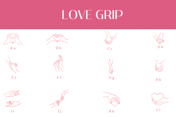 Love Grip Font PNG with transparent background - Preview 1