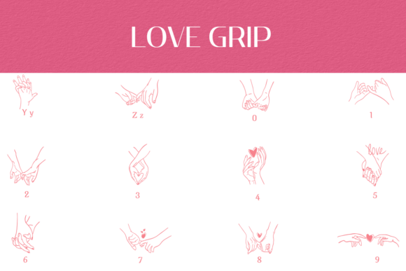Love Grip Font PNG with transparent background - Preview 3