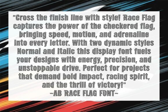 Race Flag Checkered Font PNG with transparent background - Preview 1