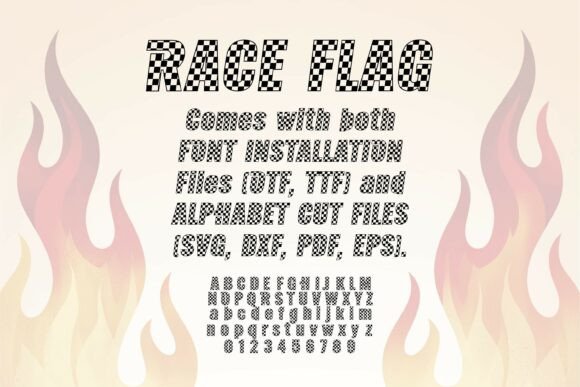 Race Flag Checkered Font PNG with transparent background - Preview 4