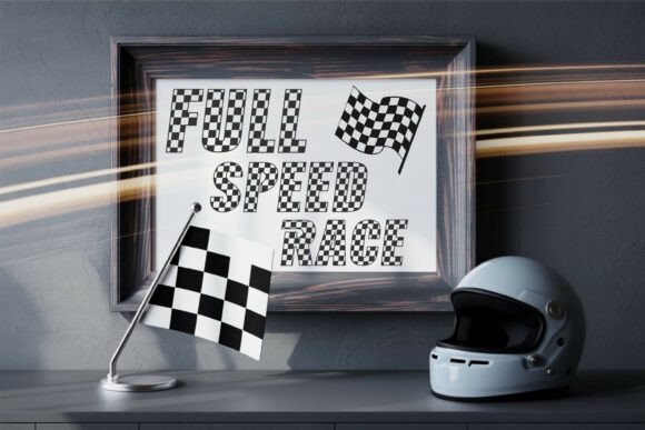 Race Flag Checkered Font PNG with transparent background - Preview 6