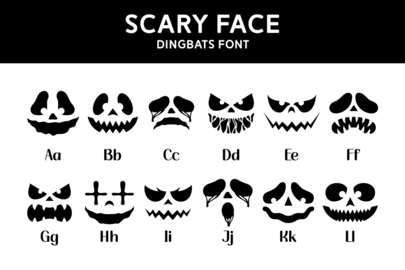Scary Face Font PNG with transparent background - Preview 3