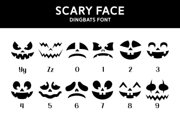 Scary Face Font PNG with transparent background - Preview 5