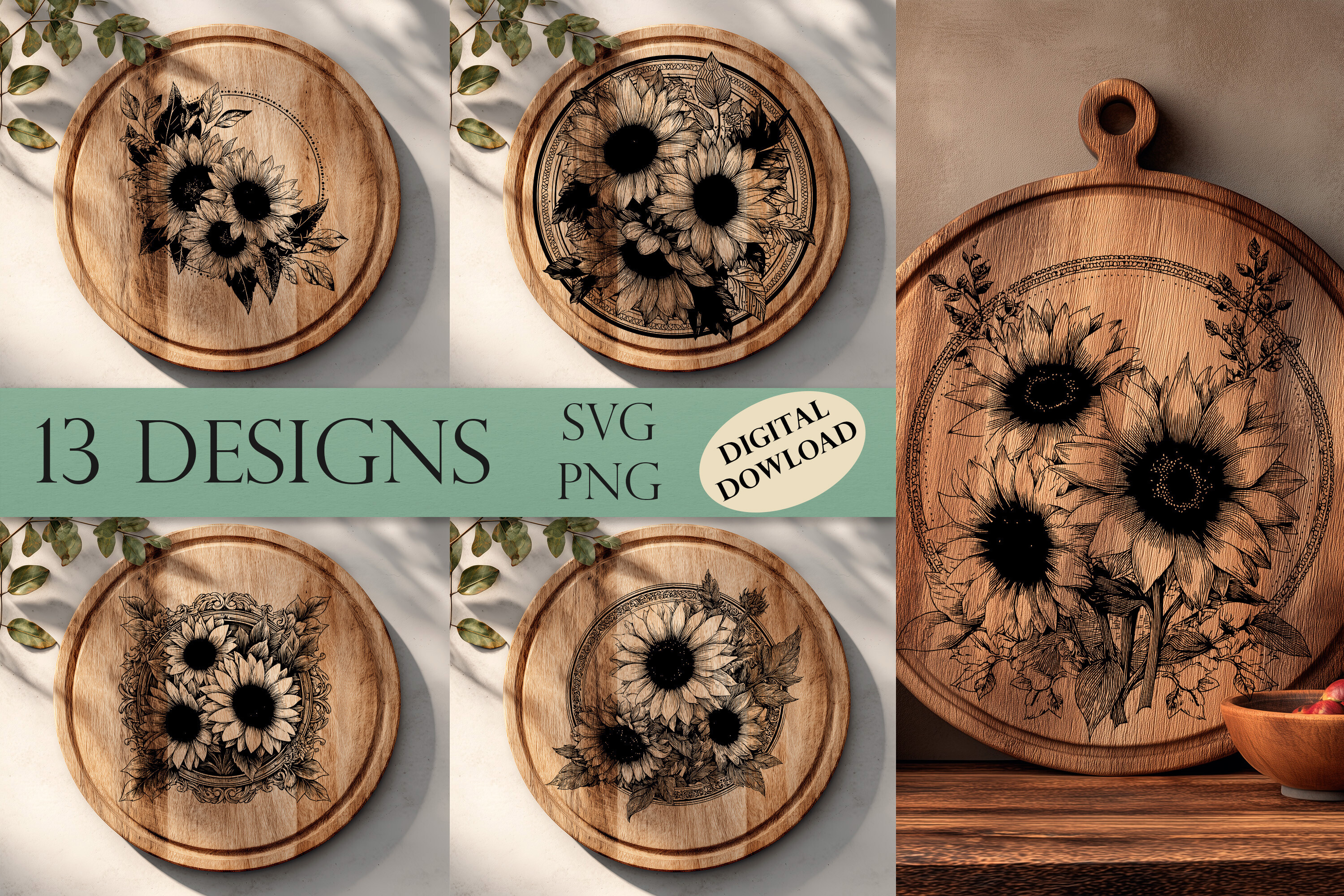 Sunflowers Laser Engraving File