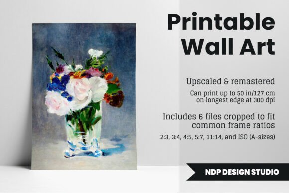 Vintage Floral Vase Painting Gráfico Modelos de Impressão Por NDP Design Studio
