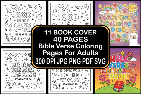 Bible Verse Coloring Pages for Adults Graphic by (US) Design Studio ...