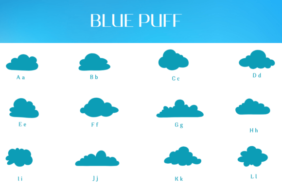 Blue Puff Font - Preview 1