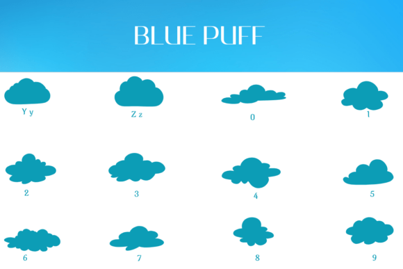 Blue Puff Font - Preview 3