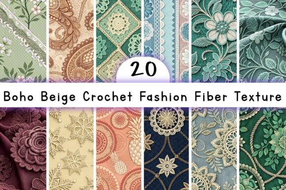 Boho Beige Crochet Fashion Fiber Texture