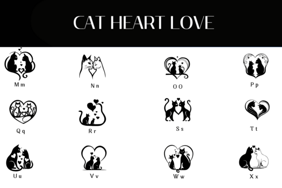 Cat Heart Love Font - Preview 2