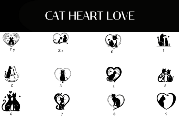 Cat Heart Love Font - Preview 3