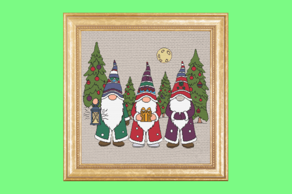 Christmas Gnomes Under the Moon Cross St