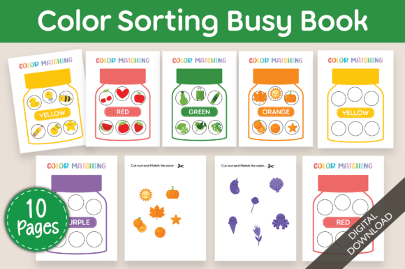 Color Sorting Busy Book for Toddlers