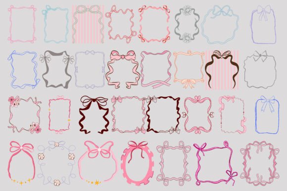 Coquette Frame Clipart Bundle