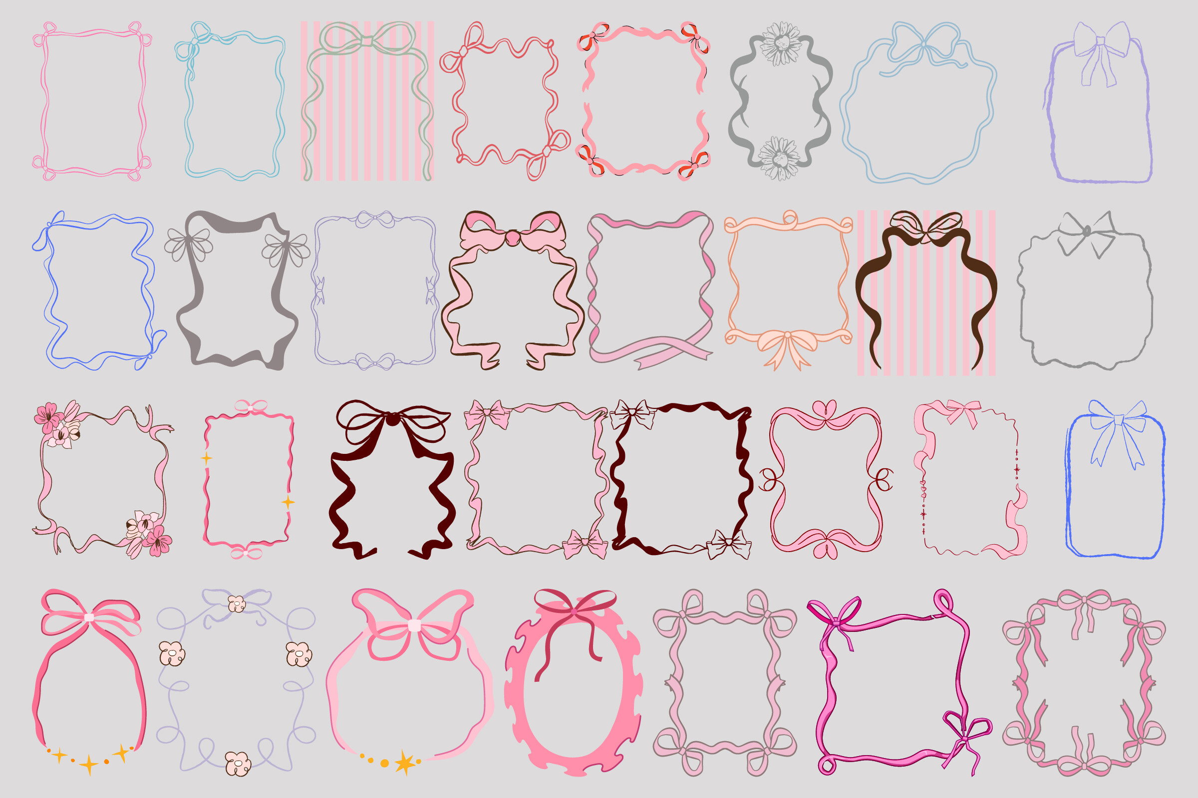 Coquette Frame Clipart Bundle