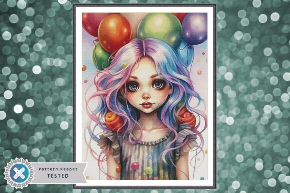 Cute Girl Cross Stitch Pattern PDF