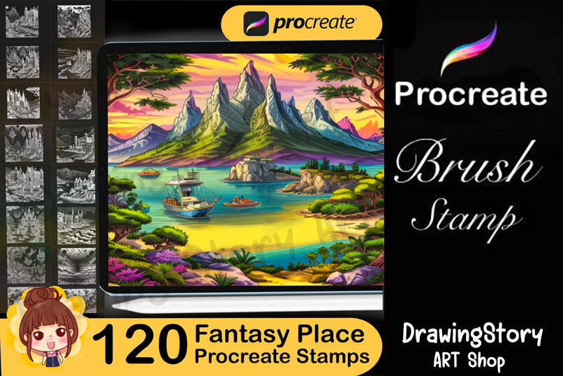 120 Fantasy Place Procreate Stamps - photo 1
