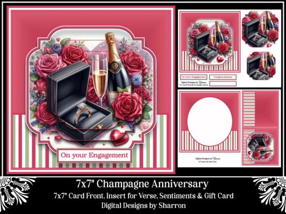 7x7" Champagne Anniversary Quick Kit